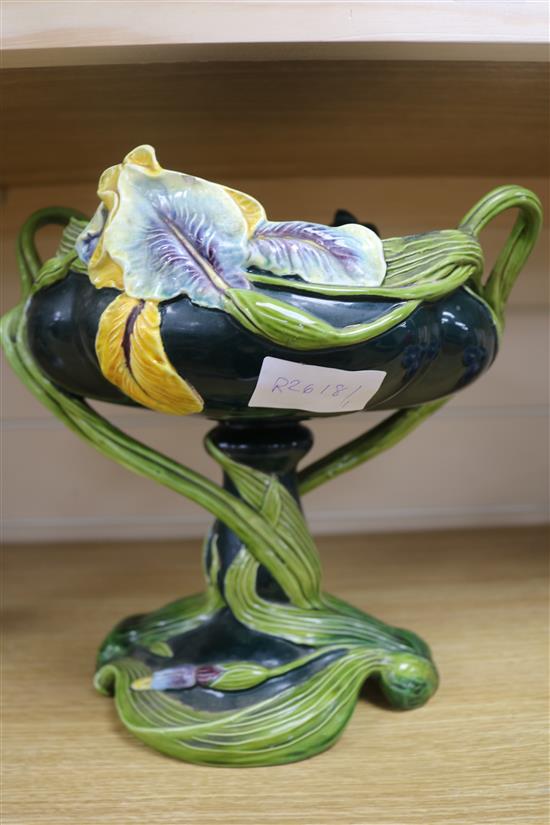 An Austrian Art Nouveau pottery centrepiece bowl